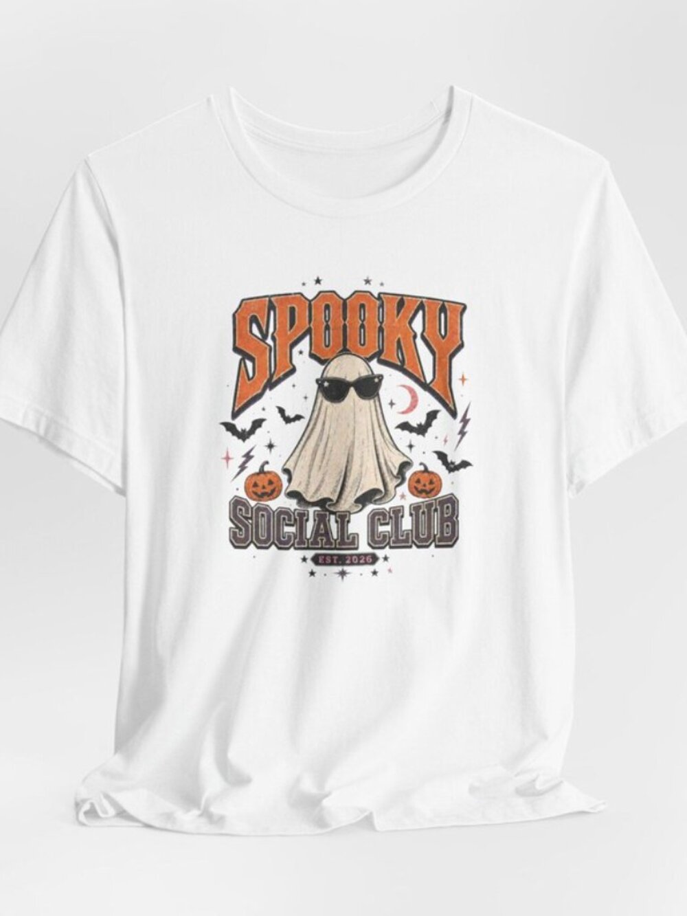 Spooky Social Club Ghost T-Shirt Cute Halloween Top Size Large New